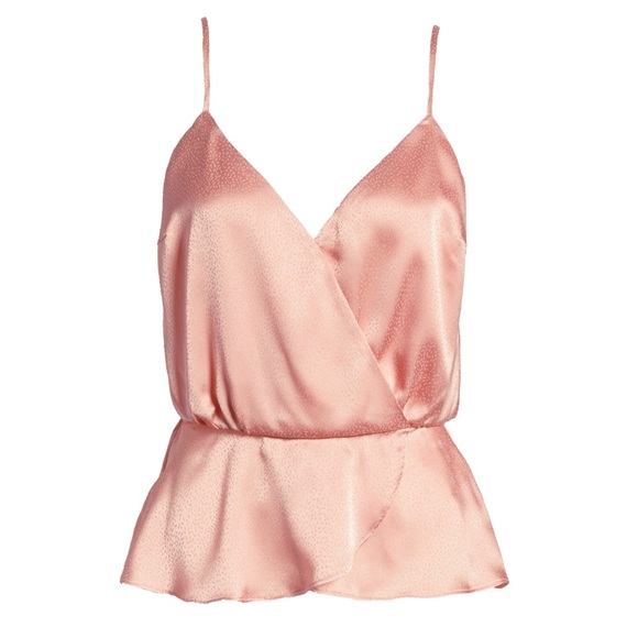 All in Favor Tops - Nordstrom NWT Delicate Pink Jacquard Surplice Camisole Layering Top XS